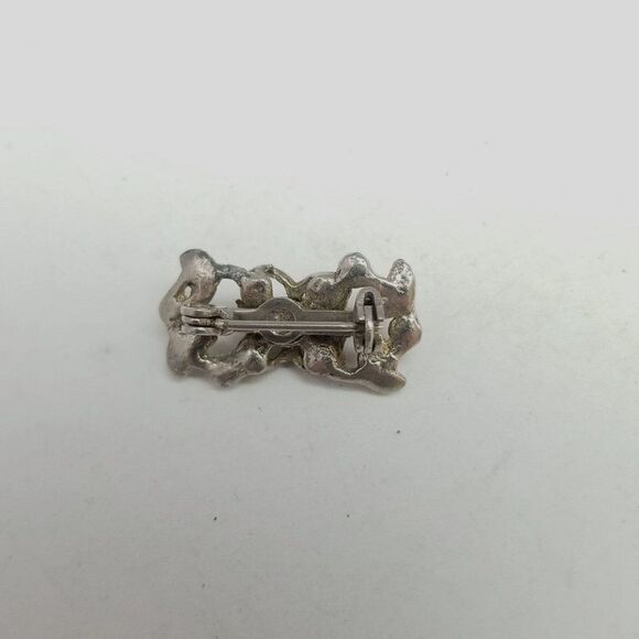 Vintage Little Silver Tone and Faux Pearl Lapel Pin, Scatter Brooch, Estate - Picture 4 of 6